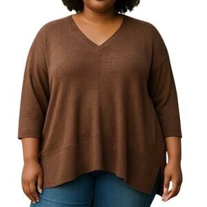 Miss Chievous Oversized V-Neck Sweater Marbled Purple Size Medium